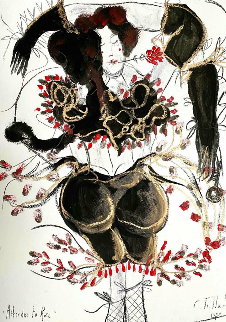 Attendre ta rose — œuvre d’Émilie Teillaud