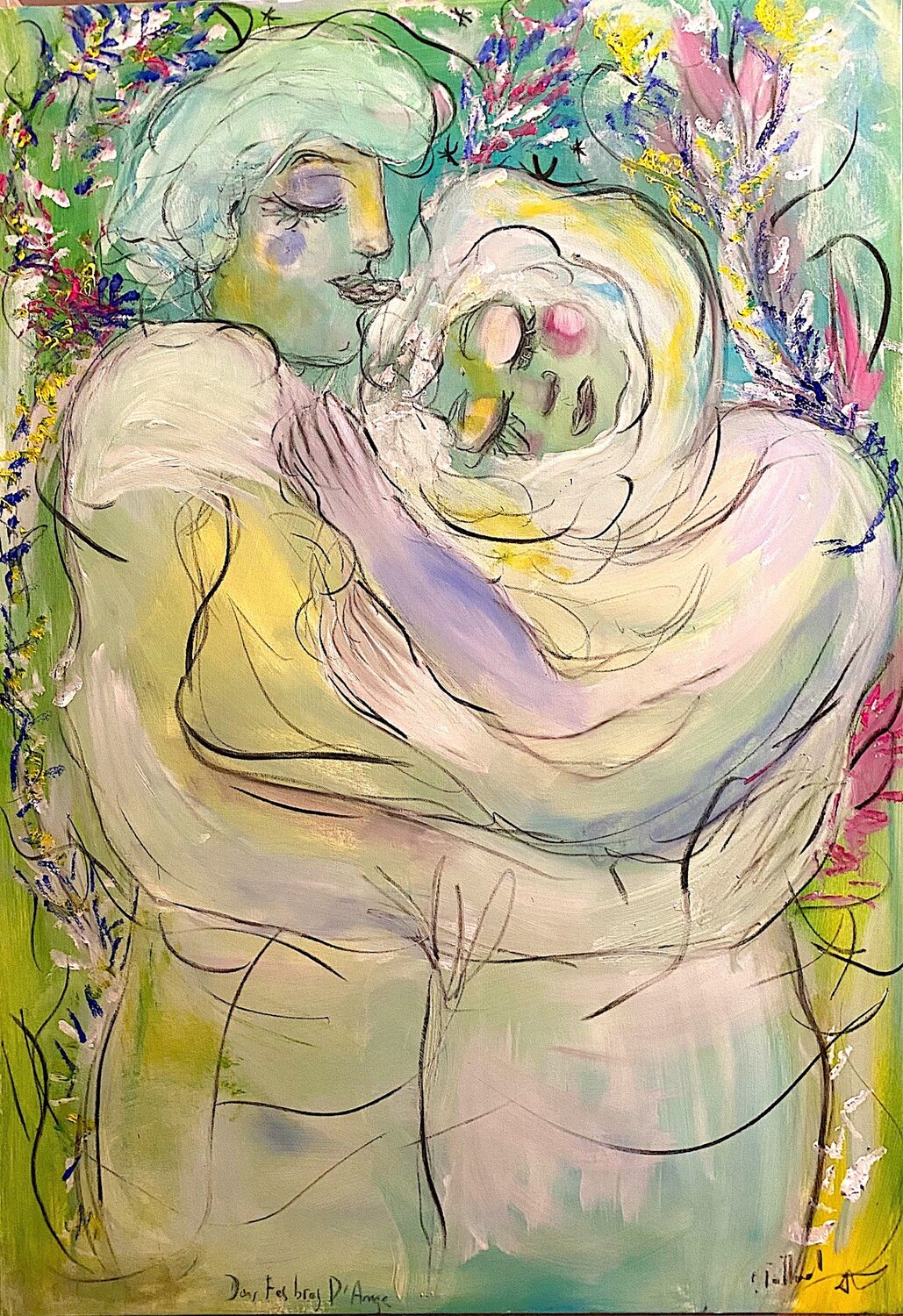 Dans tes bras d'Ange peinture