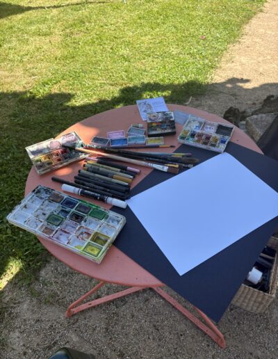 PERFORMANCE LIVE painting Événement participatif 50 ans de mariage œuvre participative durant l’anniversaire