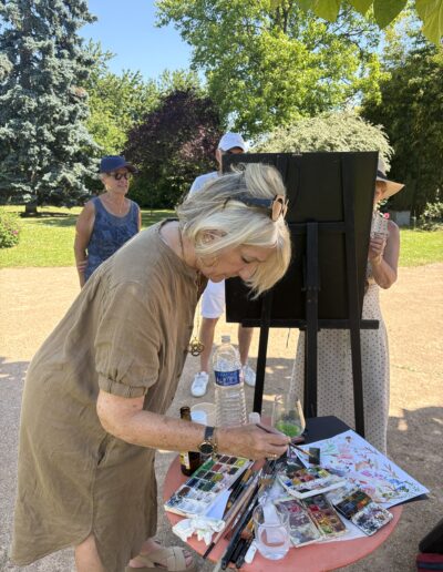 PERFORMANCE LIVE painting Événement participatif 50 ans de mariage œuvre participative durant l’anniversaire