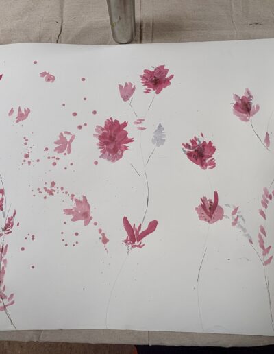 Fresque participative Table 404 peinture au vin