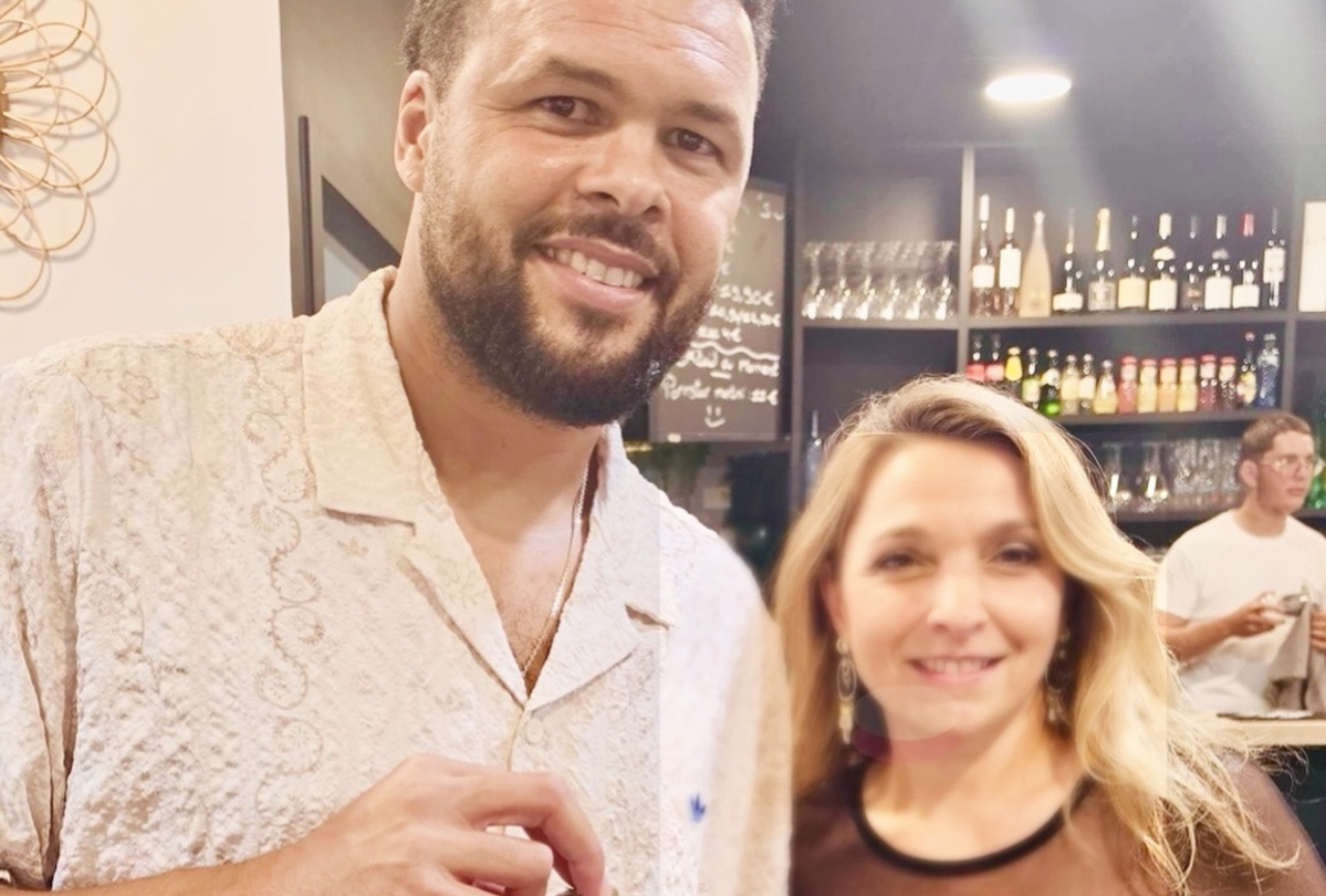 photo d'Emilie Teillaud & Jo-Wilfried Tsonga à l'exposition All in Padel