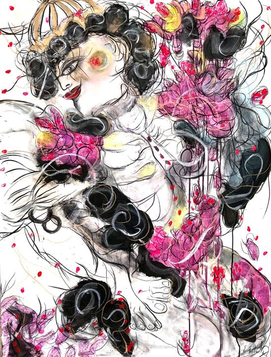 Dyptique 2- Deux promesses - techniques mixtes sur toile - 116 cm x 89 cm - 2021- VENDUE