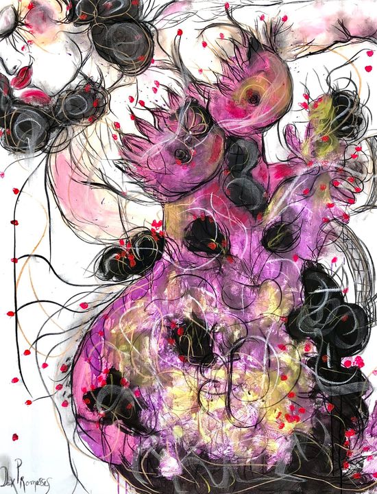 Dyptique - Deux promesses - techniques mixtes sur toile - 116 cm x 89 cm - 2021- VENDUE