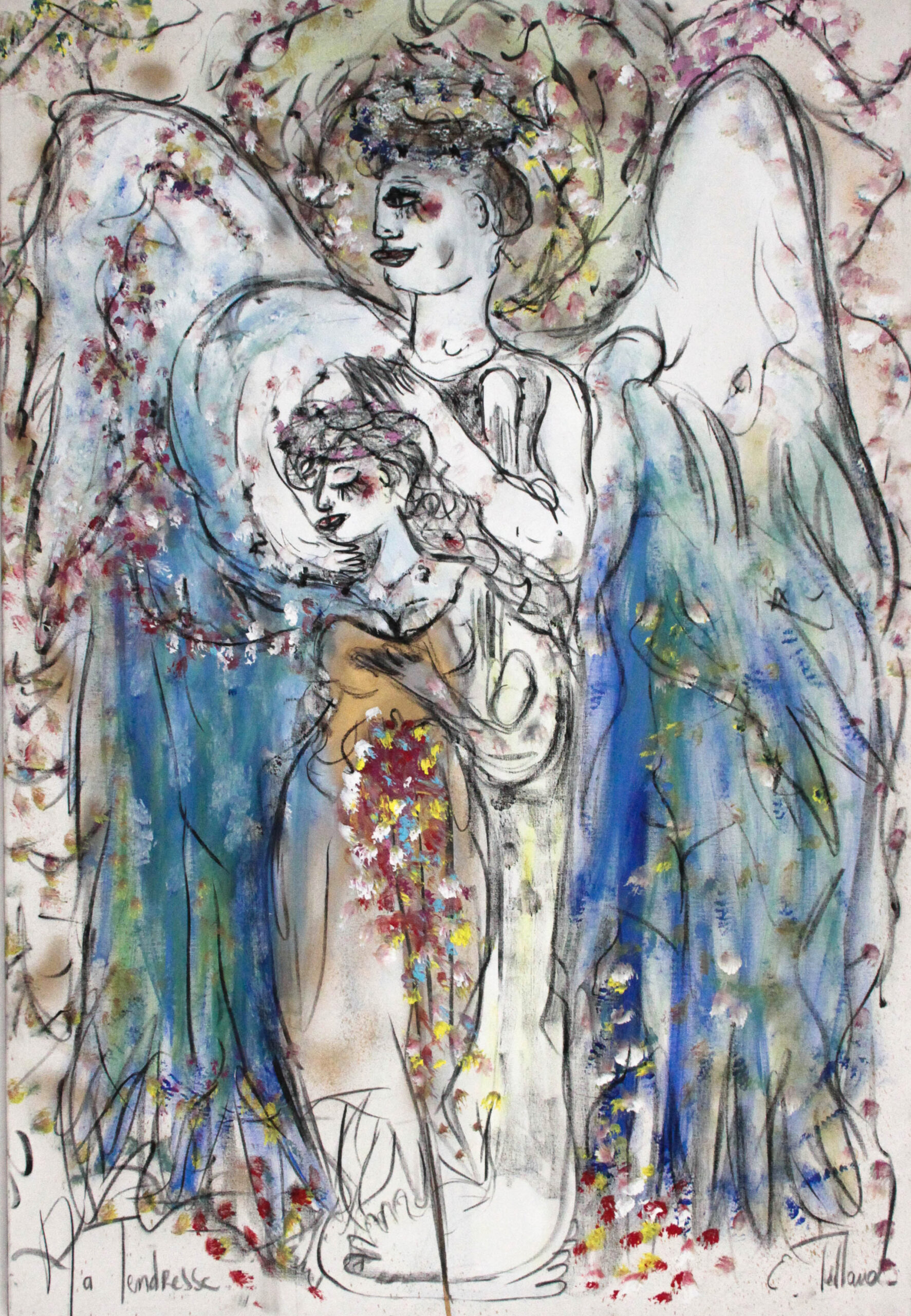 Ma Tendresse 130x89cm - 2015 - techniques mixte sur toile 3200 euros disponible