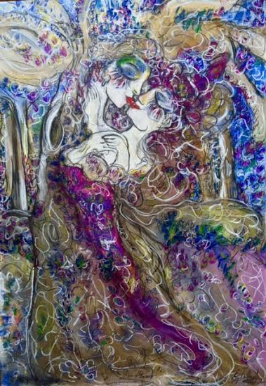 _Besoin d'amour ._ - techniques mixtes sur toile - 113 cm x 89 cm - 2017 - disponible