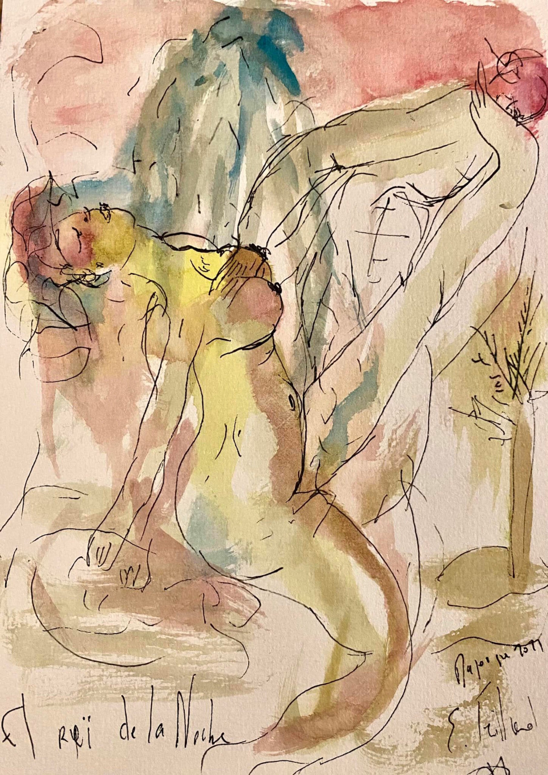 El Reï del noche. Libre. 14,8 cm x 21 cm - techniques mixtes du papier - 2022