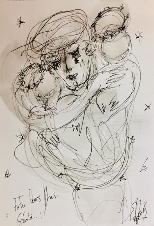 Entre leurs bras. Géante — œuvre d’Émilie Teillaud