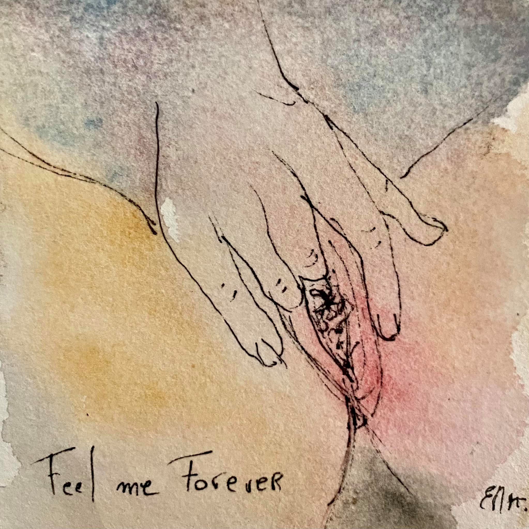 Fell me Forever 7 cm x 7 cm aquarelle et encre de chine 2021