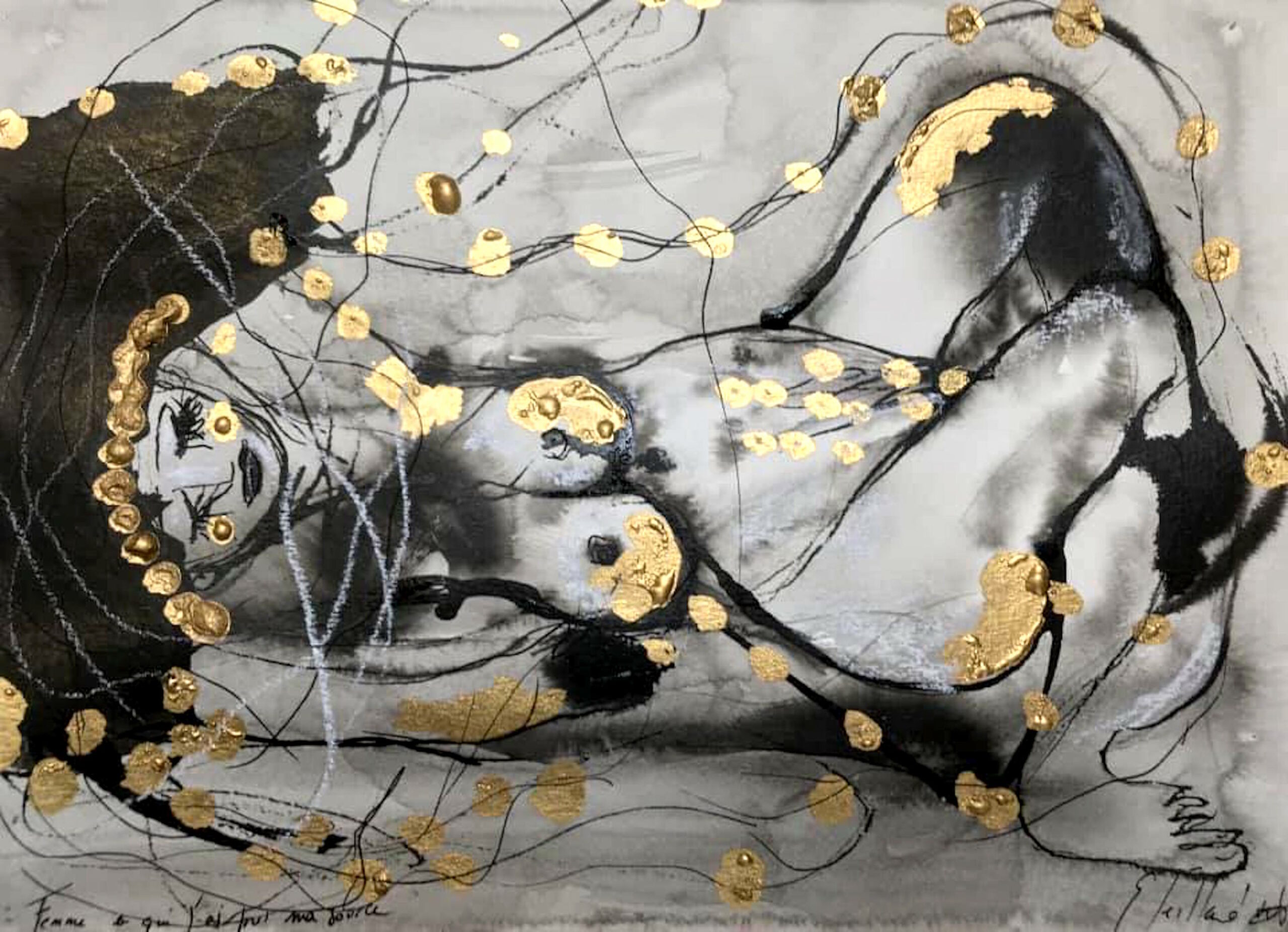 Femme dont j'ai pris ma source - 50 cm x 65 cm - 2020 - disponible