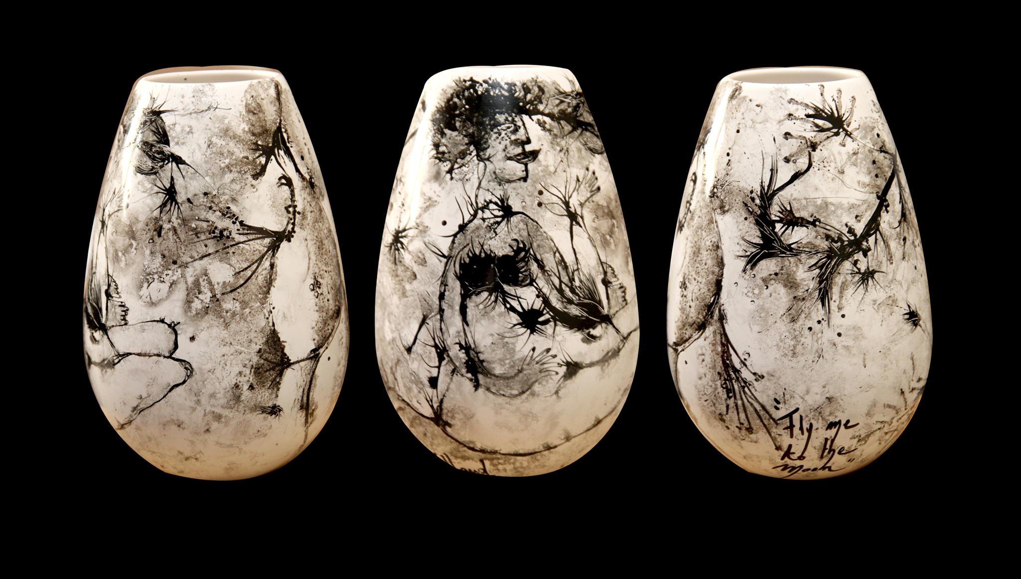 vase céramique - 20x25 cm - 2012 - pièce unique signée - collection particulière France.