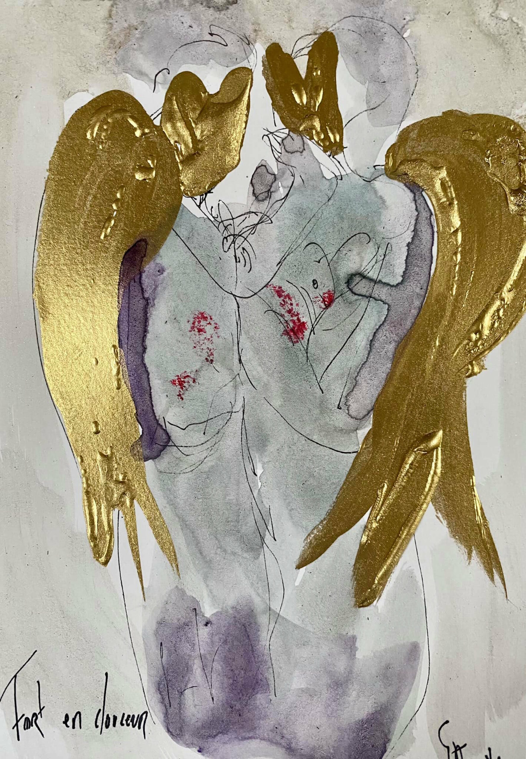 Fot en douceur 13cm X 18cm aquarelle encre 2021