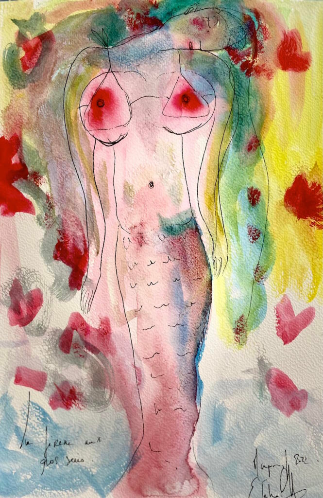 La sirène aux gros seins. — œuvre d’Émilie Teillaud