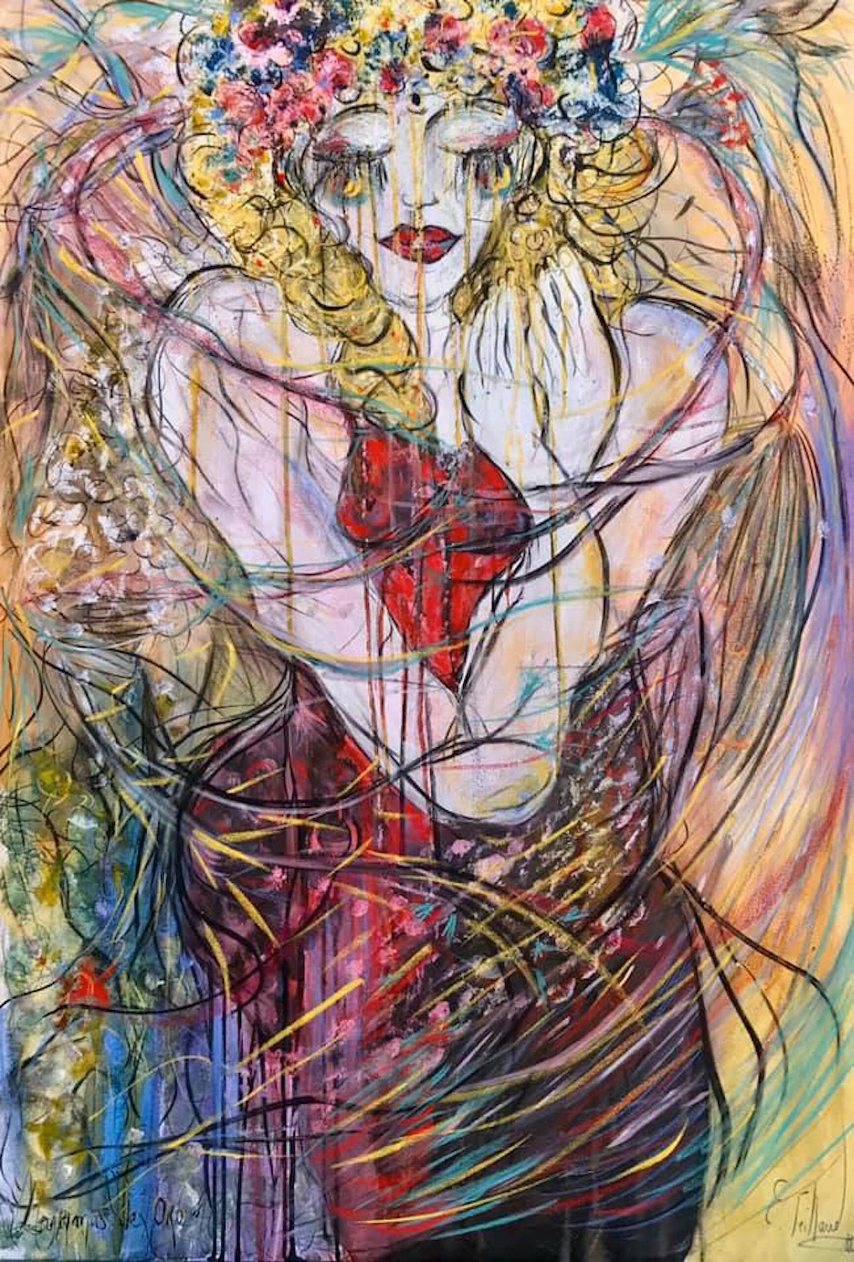 Lagrimas de Oro - 130 cm x 89 cm - techniques mixtes - 2020 - collection particulière France