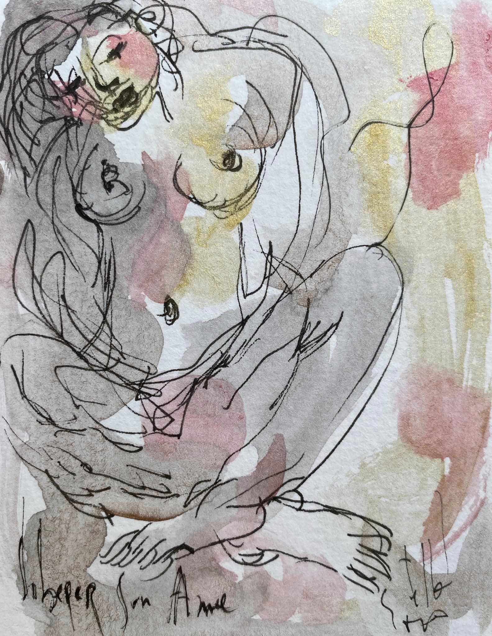 Libérer son Âme - 7,5 cm x 10 cm - techniques mixtes sur papier - 2022 - disponible