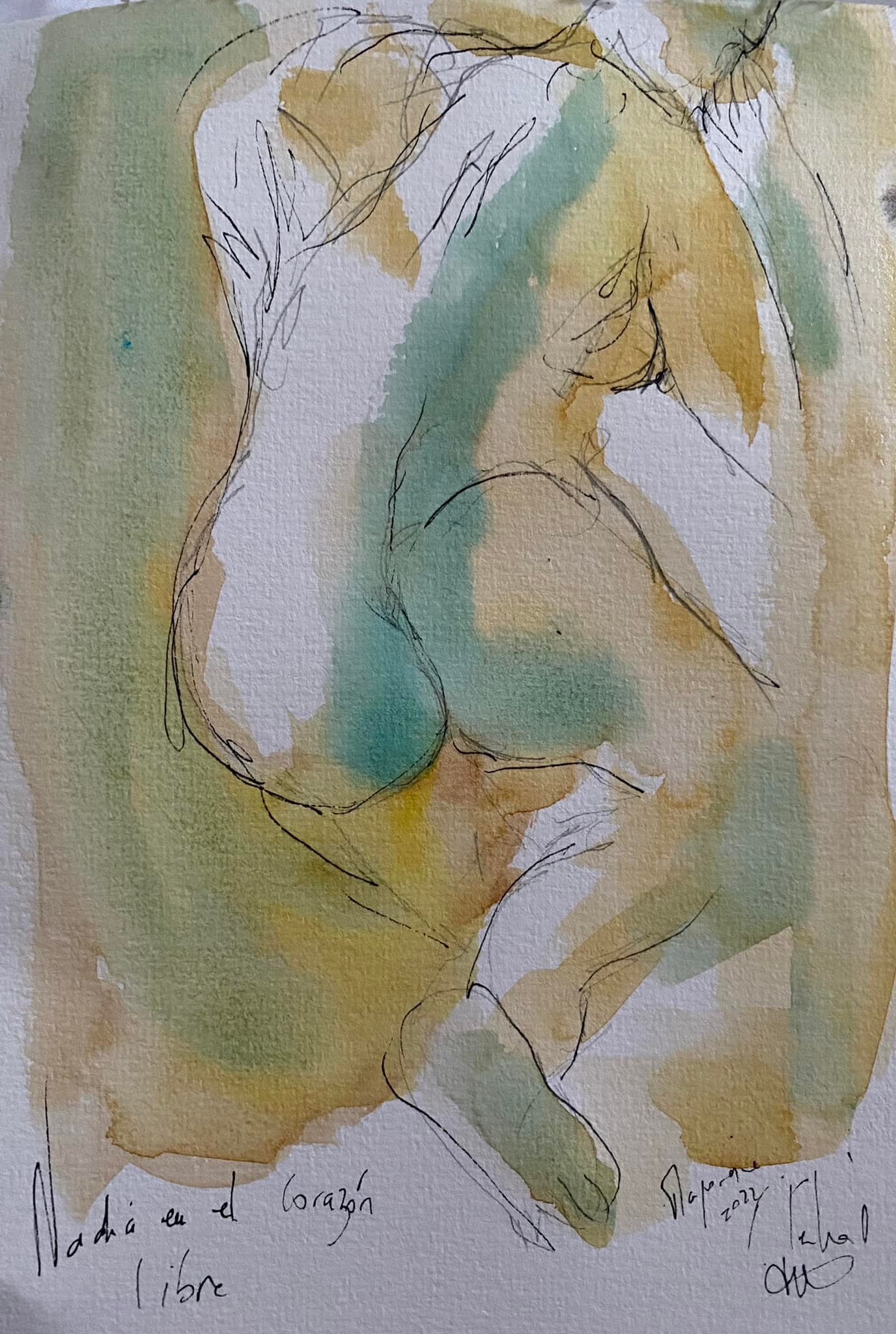 Nadie en el corazon - techniques mixtes sur papier - 21 x29,7