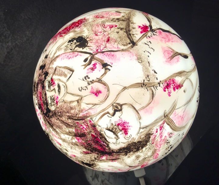 Boule céramique lampe - 20cmx20cm - 2016 - collection particulière Lyon