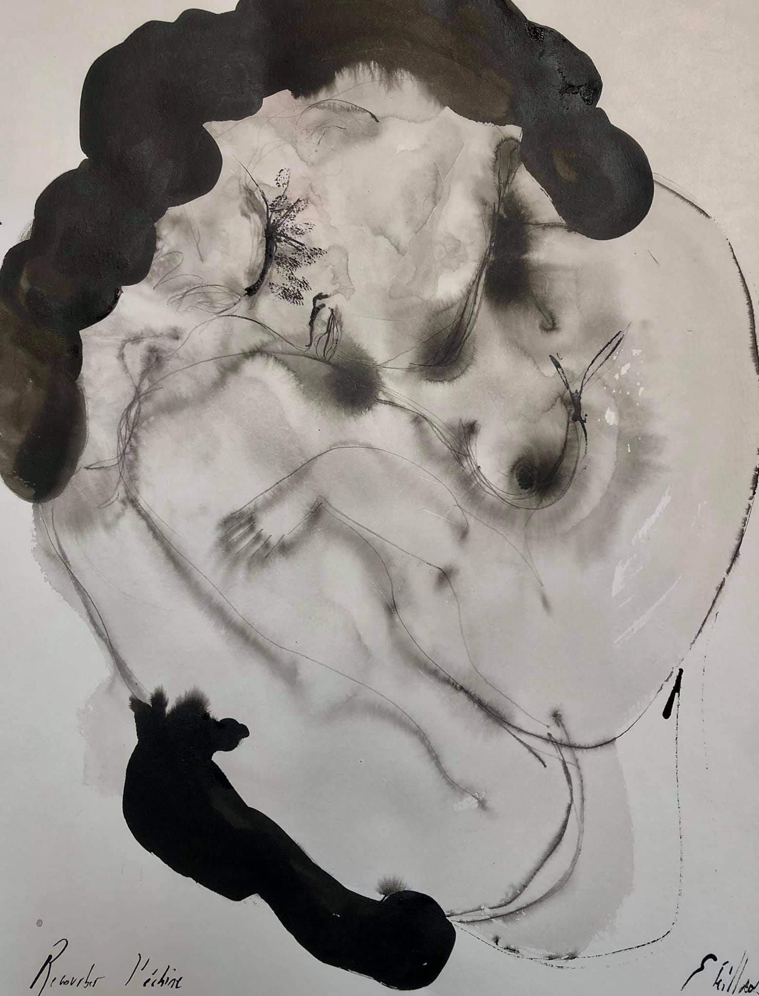 Recourber_lâ__eÌ_chine_-_techniques_mixtes_sur_papier_-_50_cm_x_65_cm_-_2020_-_disponible
