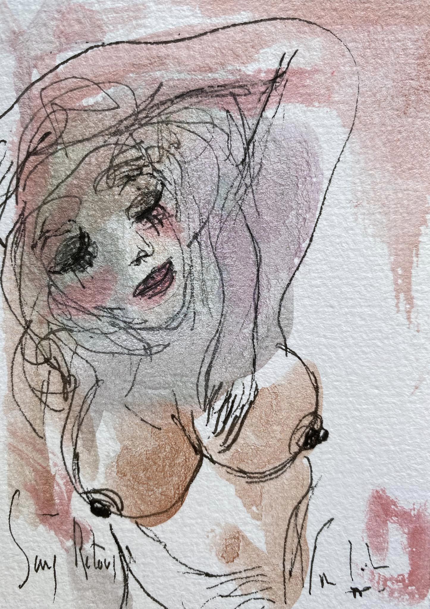 Sans retour - 7,5 cm x 10 cm - techniques mixtes sur papier - 2022 - disponible