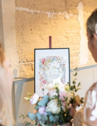 oeuvre réalisée pendant un mariage