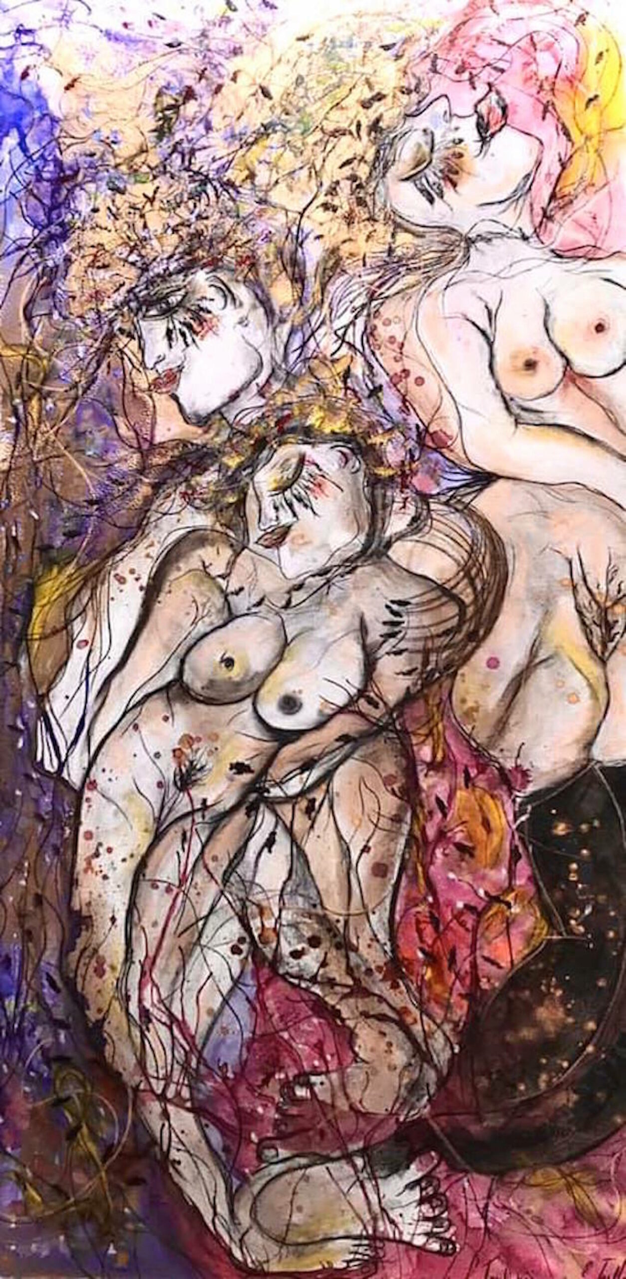 Tout réinventer - mixtes sur toile - 195 cm x 97 cm - 2020 - collection particulière France